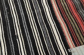 Striped Turkish Kilim Rug - Thumbnail