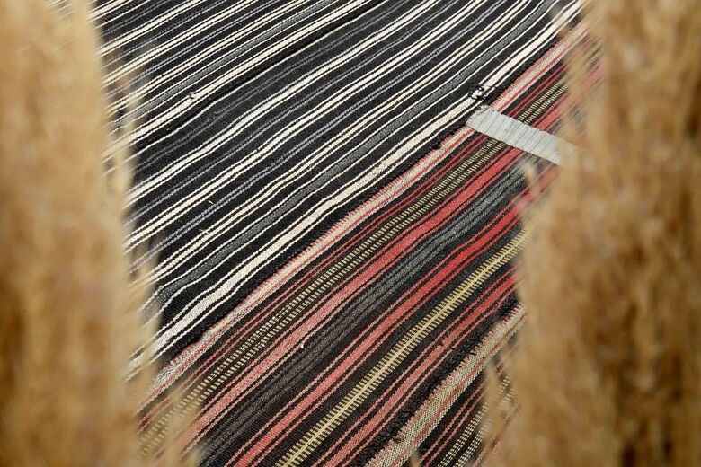 Striped Turkish Kilim Rug 