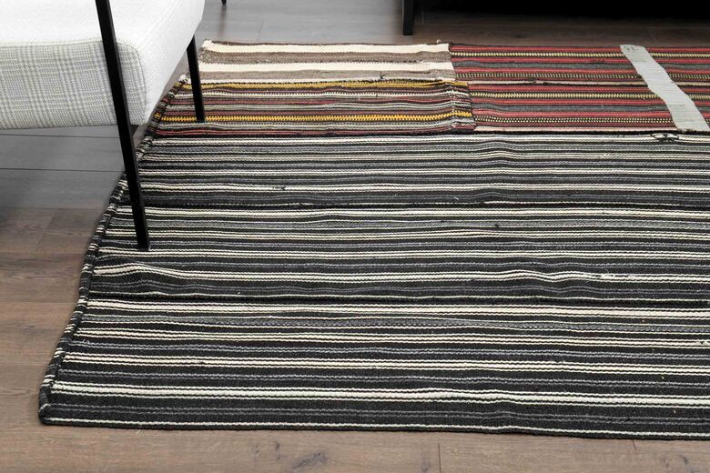 Striped Turkish Kilim Rug 