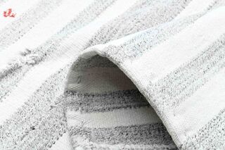 Flatweave White Striped Rug - Thumbnail