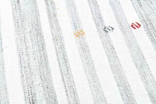 Flatweave White Striped Rug - Thumbnail