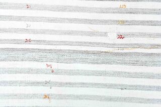 Flatweave White Striped Rug - Thumbnail