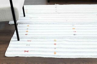 Flatweave White Striped Rug - Thumbnail