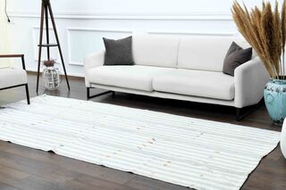 Flatweave White Striped Rug - Thumbnail