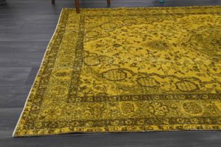 Vintage Oriental Yellow Carpet - Thumbnail